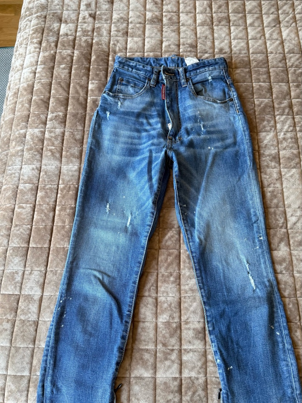 DSQUARED2 Men’s Slim Straight Distressed Blue Jeans